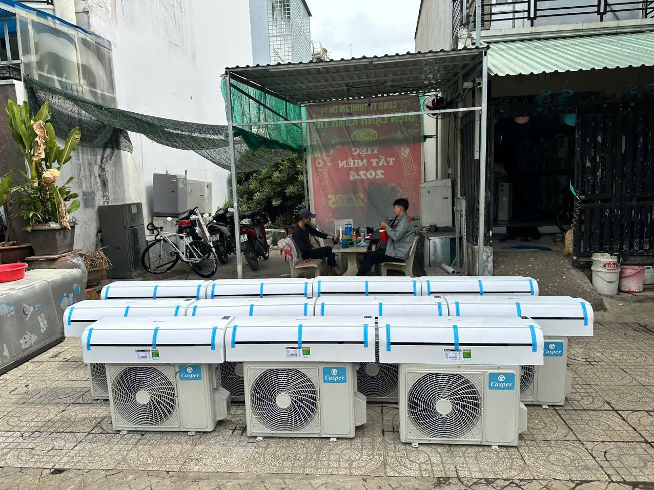 Dàn nóng Máy lạnh Casper Inverter 2hp mới 95% sx 2024 tai Điện lạnh Minh Trí