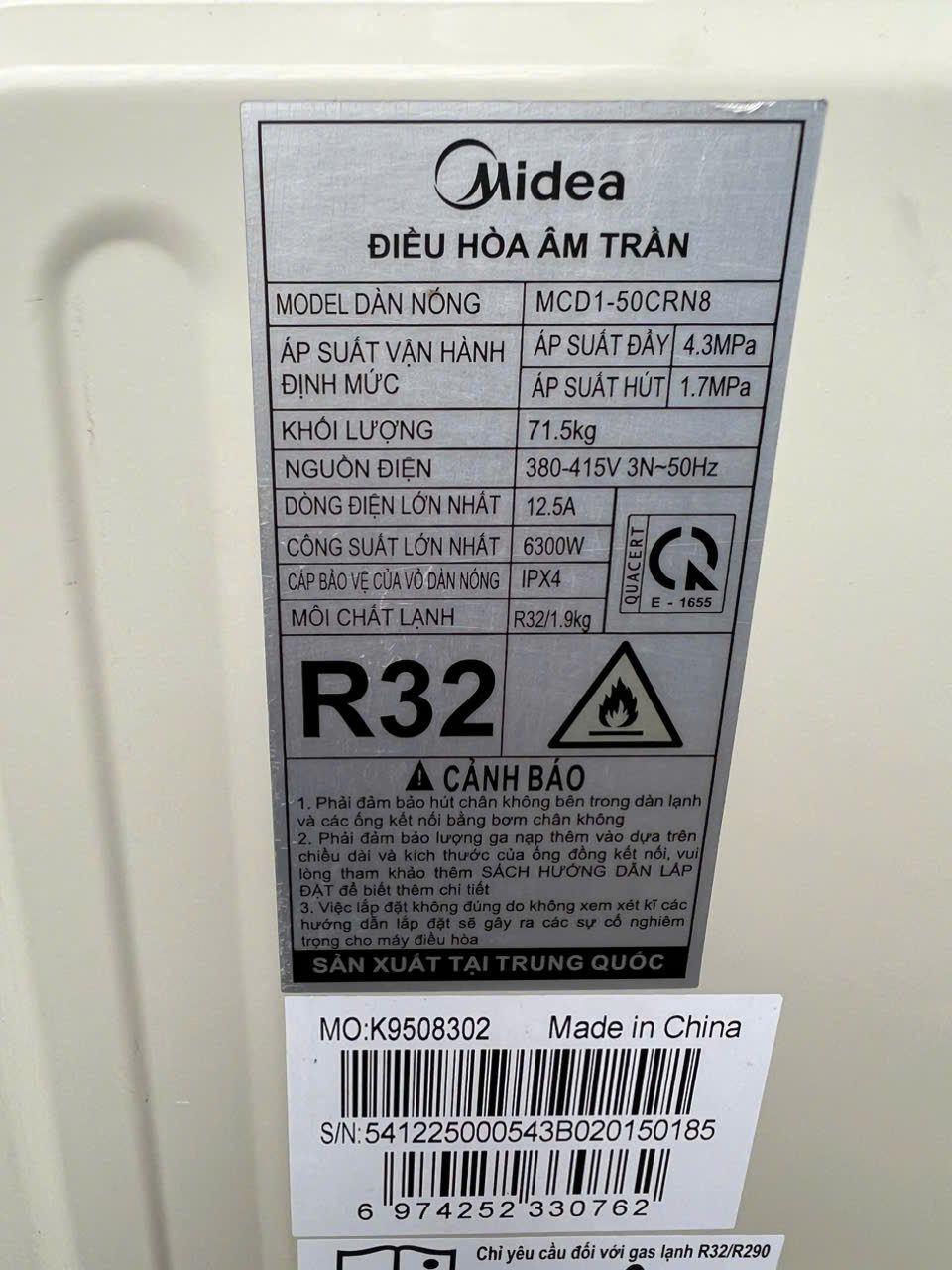 Máy Lạnh Âm Trần Midea 5hp mới 95% 2024 - Ảnh 2